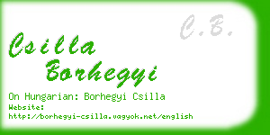 csilla borhegyi business card